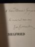 GIRAUDOUX : Siegfried - Autographe - Edition-Originale.com