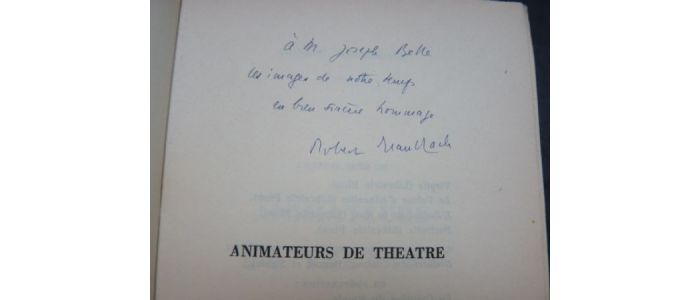 BRASILLACH : Animateurs de théâtre - Autographe, Edition Originale - Edition-Originale.com