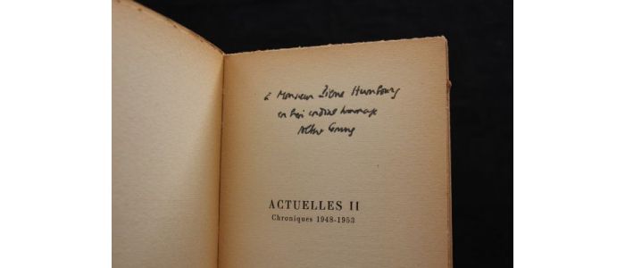 CAMUS : Actuelles II. Chroniques 1948-1953 - Autographe, Edition Originale - Edition-Originale.com