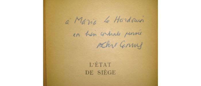 CAMUS : L'état de siège - Autographe, Edition Originale - Edition-Originale.com
