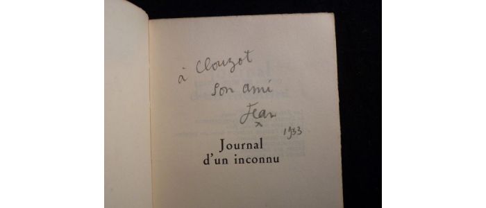 COCTEAU : Journal d'un inconnu - Autographe, Edition Originale - Edition-Originale.com