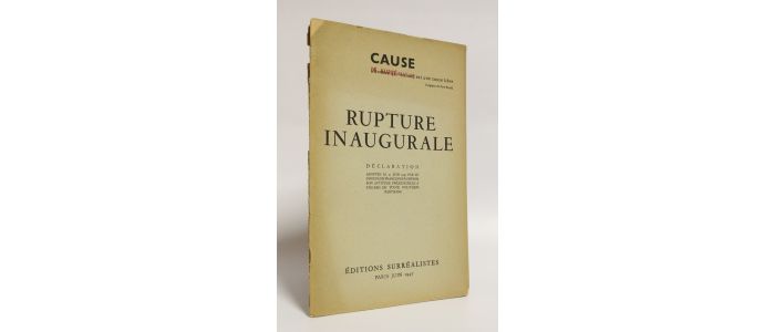 COLLECTIF : Rupture inaugurale - Edition Originale - Edition-Originale.com