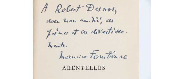DESNOS : Arentelles - Exemplaire de Robert Desnos - Autographe, Edition Originale - Edition-Originale.com