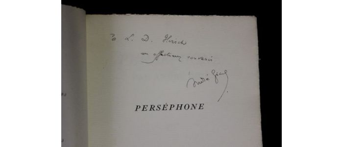 GIDE : Perséphone - Autographe, Edition Originale - Edition-Originale.com