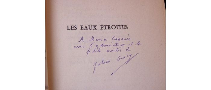 GRACQ : Les eaux étroites - Autographe, Edition Originale - Edition-Originale.com