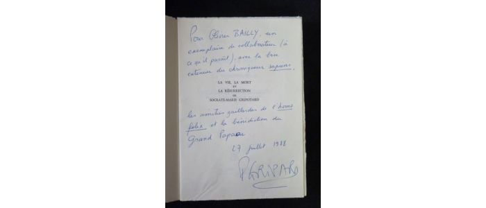 GRIPARI : La vie, la mort et la résurrection de Socrate-Marie Gripotard - Autographe, Edition Originale - Edition-Originale.com