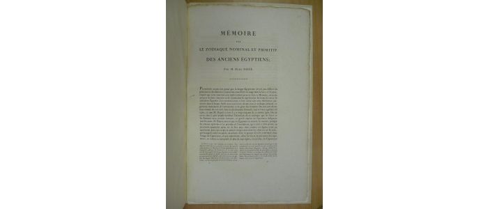RAIGE : Description de l'Egypte. Mémoire sur le zodiaque nominal et primitif des anciens - Edition Originale - Edition-Originale.com