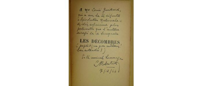 REBATET : Les décombres - Autographe - Edition-Originale.com