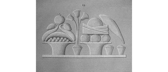 DESCRIPTION DE L'EGYPTE.  Thèbes. Louqsor. Divers vases sculptés sur les murs du Palais. (ANTIQUITES, volume III, planche 15) - Edition Originale - Edition-Originale.com