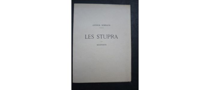 RIMBAUD : Les stupra - Edition Originale - Edition-Originale.com