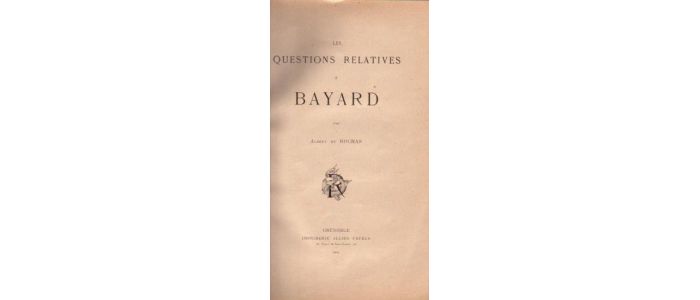 ROCHAS : Questions relatives à Bayard - Edition Originale - Edition-Originale.com