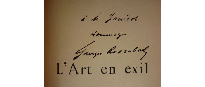 RODENBACH : L'art en exil - Autographe, Edition Originale - Edition-Originale.com