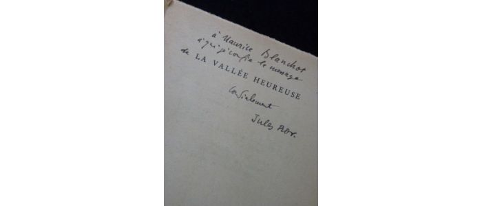 ROY : La vallée heureuse - Autographe, Edition Originale - Edition-Originale.com