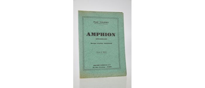 VALERY : Amphion - Edition Originale - Edition-Originale.com
