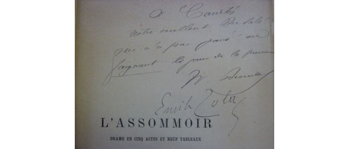 ZOLA : L'assommoir, drame en cinq actes et neuf tableaux - Autographe, Edition Originale - Edition-Originale.com