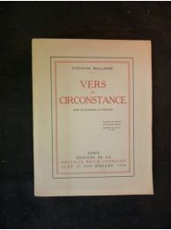 MALLARME : Vers de circonstance - Edition Originale - Edition-Originale.com