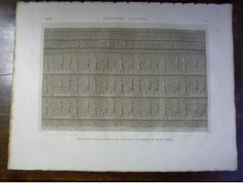 DESCRIPTION DE L'EGYPTE.  Denderah (Tentyris). Détail de la face latérale de l'est dans le portique du grand temple. (ANTIQUITES, volume IV, planche 17) - Edition Originale - Edition-Originale.com