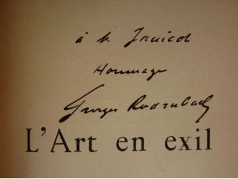 RODENBACH : L'art en exil - Autographe, Edition Originale - Edition-Originale.com