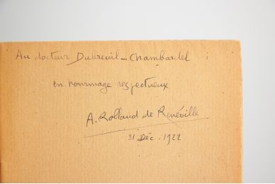 ROLLAND DE RENEVILLE : De l'adieu à l'oubli - Autographe, Edition Originale - Edition-Originale.com