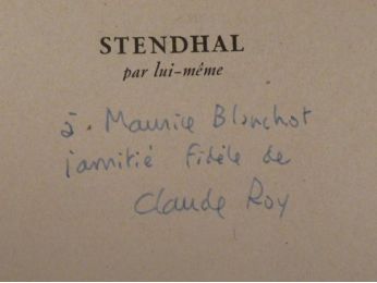 ROY : Stendhal par lui-même - Autographe, Edition Originale - Edition-Originale.com