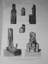 DESCRIPTION DE L'EGYPTE.  Thèbes. Karnak. Statues de granit noir trouvées dans l'enceinte du sud, vue du colosse placé à l'entrée de la salle hypostyle du palais. (ANTIQUITES, volume III, planche 48) - Edition Originale - Edition-Originale.com