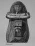 DESCRIPTION DE L'EGYPTE.  Thèbes. Karnak. Statues de granit noir trouvées dans l'enceinte du sud, vue du colosse placé à l'entrée de la salle hypostyle du palais. (ANTIQUITES, volume III, planche 48) - Edition Originale - Edition-Originale.com