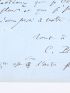 BAUDELAIRE : Lettre autographe signée adressée à Narcisse Ancelle. 