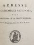 BRISSOT DE WARVILLE : Adresse à l'Assemblée nationale, pour l'abolition de la traite des Noirs - Edition Originale - Edition-Originale.com