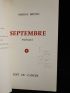 BRUNO : Septembre, poèmes - Autographe, Edition Originale - Edition-Originale.com