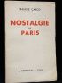 CARCO : Nostalgie de Paris - Signiert, Erste Ausgabe - Edition-Originale.com
