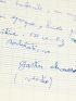 CHAISSAC : Lettre autographe signée de Gaston Chaissac : 