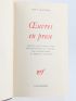 CLAUDEL : Oeuvres en prose - First edition - Edition-Originale.com