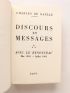 DE GAULLE : Discours et messages - Edition Originale - Edition-Originale.com