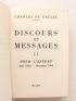 DE GAULLE : Discours et messages - Edition Originale - Edition-Originale.com