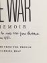 DURAS : The War : a memoir - Libro autografato, Prima edizione - Edition-Originale.com