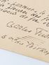 FUSTER : Poème quatrain et tercet en alexandrin autographe signé intitulé 