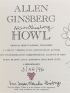 GINSBERG : Howl - Signed book - Edition-Originale.com