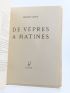 GODOY : De vêpres à matines - First edition - Edition-Originale.com