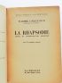 JANKELEVITCH : La rhapsodie - Verve et improvisation musicale - Libro autografato, Prima edizione - Edition-Originale.com