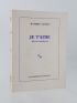 LINDON : Je t'aime - Récits critiques - Signed book, First edition - Edition-Originale.com