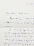 MALRAUX : Lettre autographe datée et signée à André Parinaud le remerciant pour sa critique favorable : 