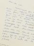 NIMIER : Lettre autographe signée à Jacques Chardonne le complimentant pour son dernier ouvrage paru : 