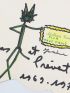 PREVERT : Carte de voeux dédicacée à son ami Baudry enrichie d'un dessin original - Signiert, Erste Ausgabe - Edition-Originale.com