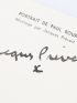 PREVERT : Carte postale enrichie de la signature manuscrite de Jacques Prévert - Libro autografato, Prima edizione - Edition-Originale.com