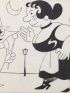 RIM : Humoristique bande dessinée originale au feutre noir mettant en scène son célèbre personnage Monsieur Virgule se rendant chez une prostituée chez laquelle il contracte une maladie vénérienne après la lecture des oeuvres de Jean-Paul Sartre - Signiert, Erste Ausgabe - Edition-Originale.com