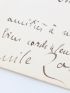 ZOLA : Lettre autographe datée et signée adressée à son ami le médecin Maurice de Fleury 