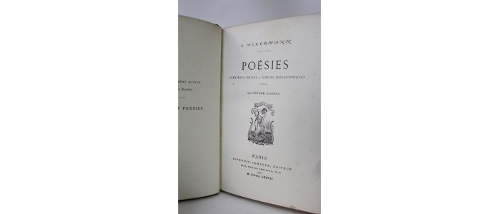 ACKERMANN : Poésies - Edition Originale - Edition-Originale.com