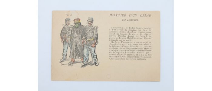 ANONYME : [AFFAIRE DREYFUS] Carte postale dreyfusarde appartenant à la série intitulée 