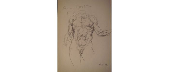 Académie d'homme 9.  - Crayon sur papier - Signiert, Erste Ausgabe - Edition-Originale.com