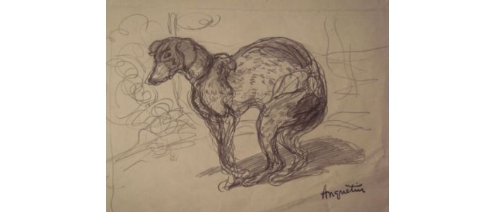 Chiens 3, et études de chiens - Crayon sur papier - Signiert, Erste Ausgabe - Edition-Originale.com